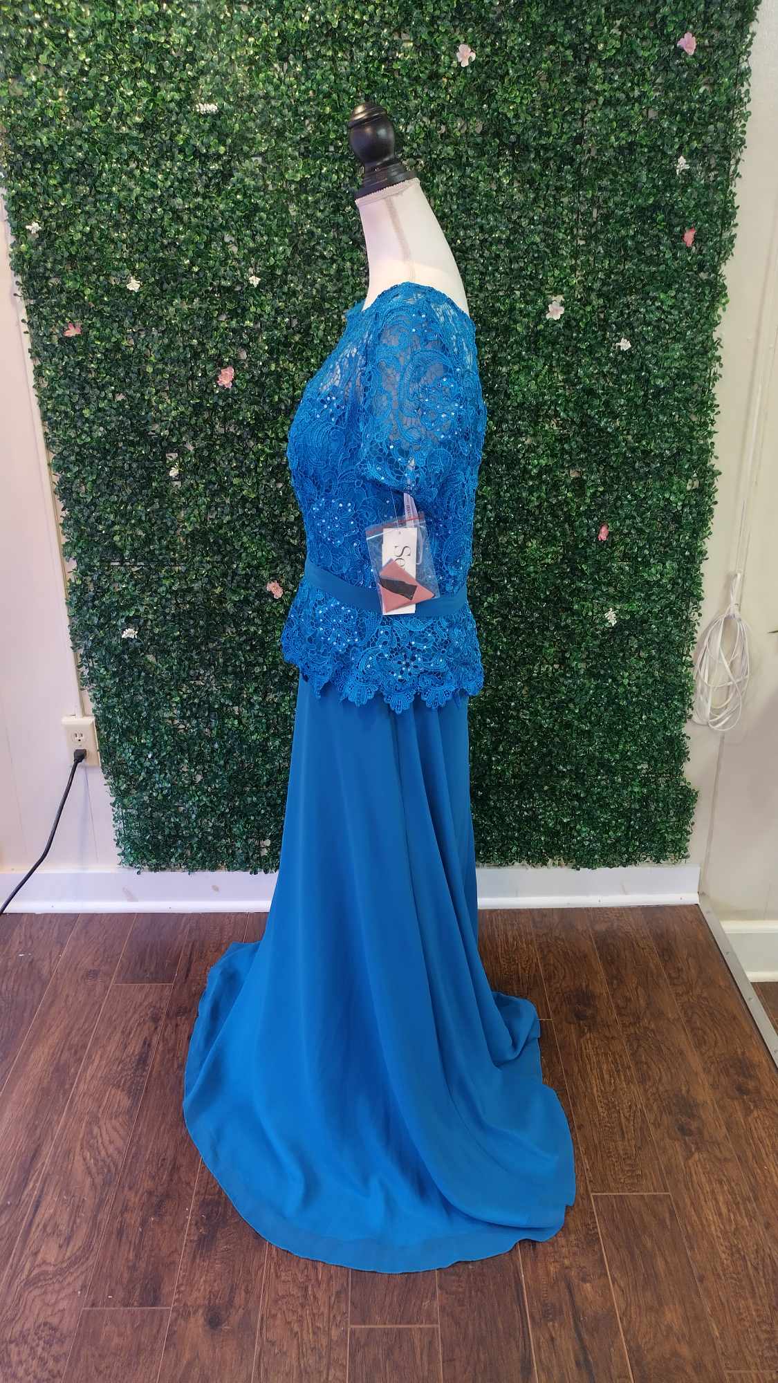 Serena London peacock blue formal dress