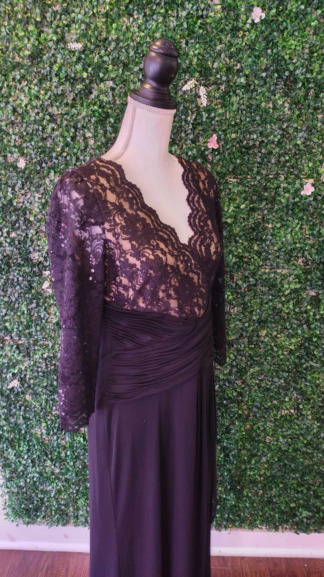 Jessica Howard long sleeve black lace formal dress