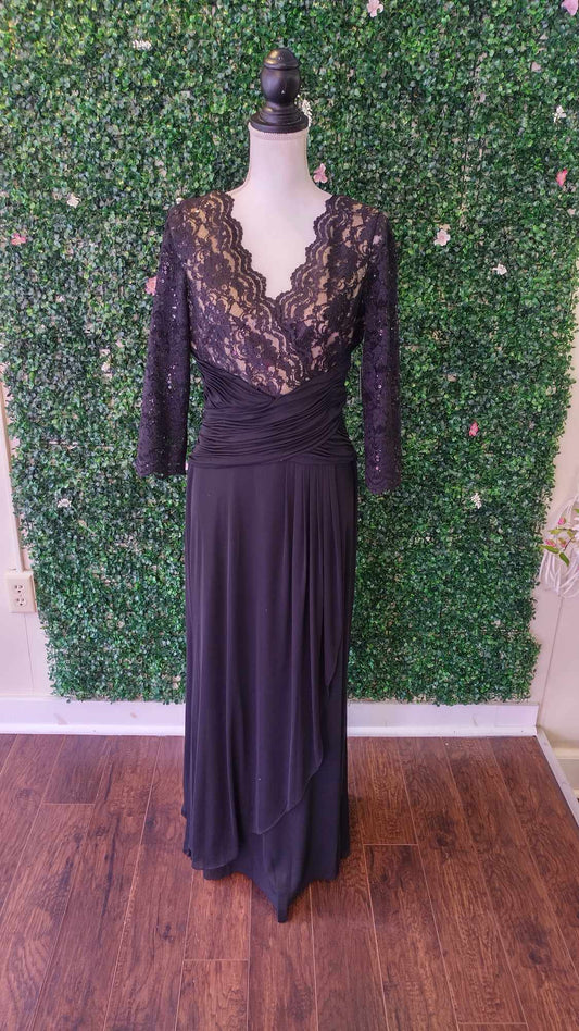 Jessica Howard long sleeve black lace formal dress