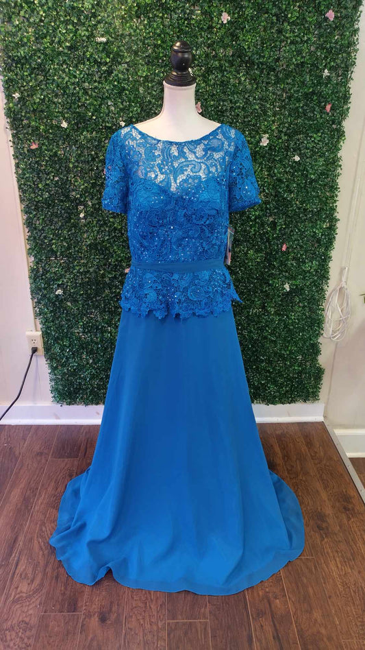 Serena London peacock blue formal dress