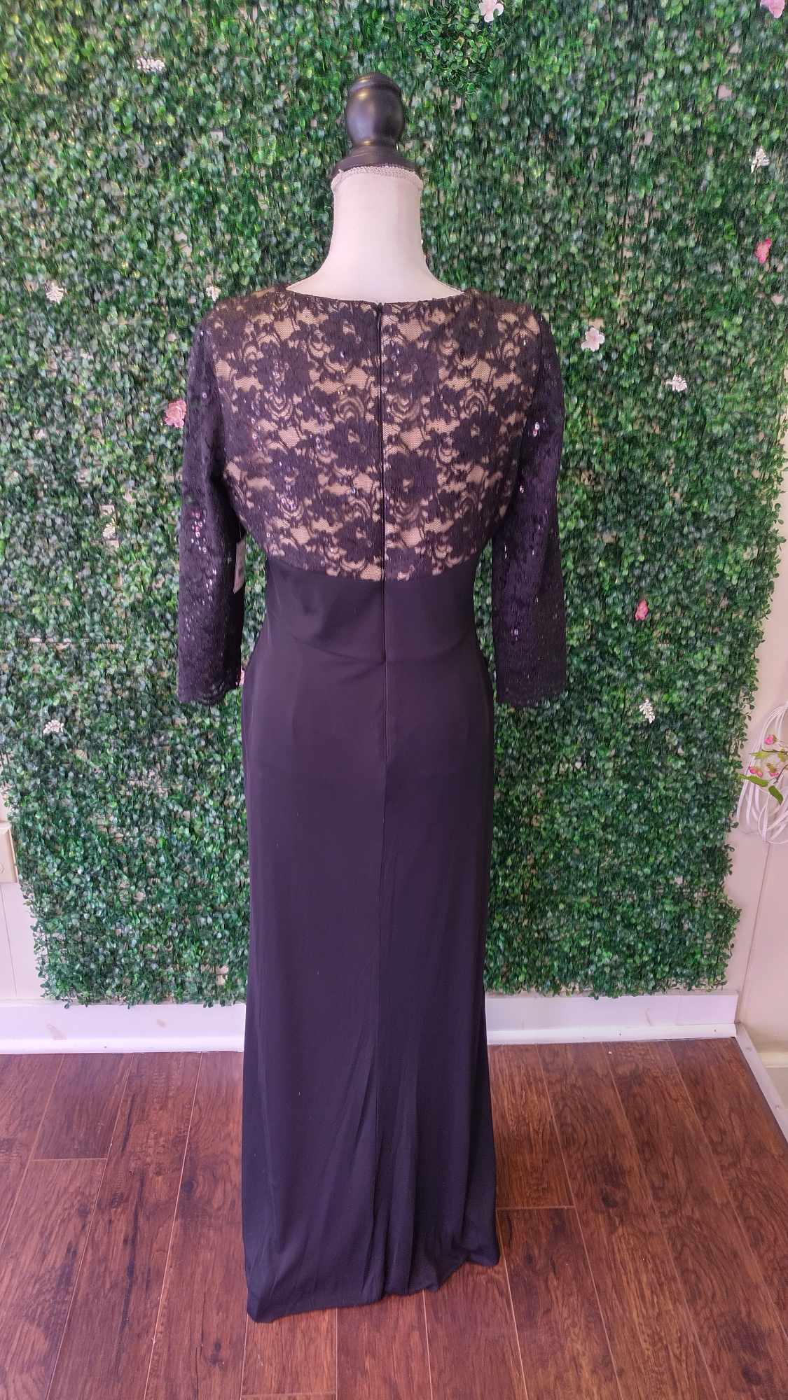 Jessica Howard long sleeve black lace formal dress