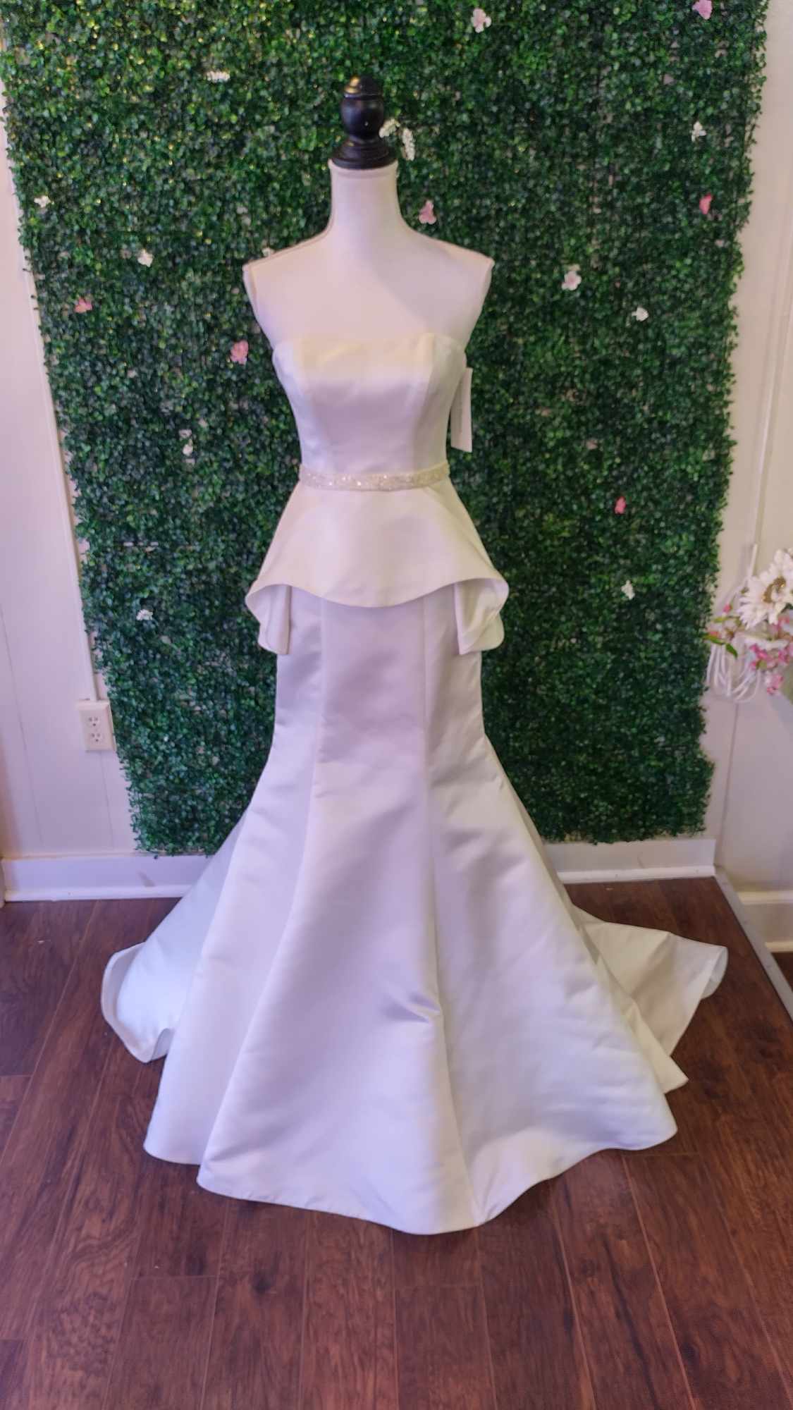 Davids bridal peplum wedding dress