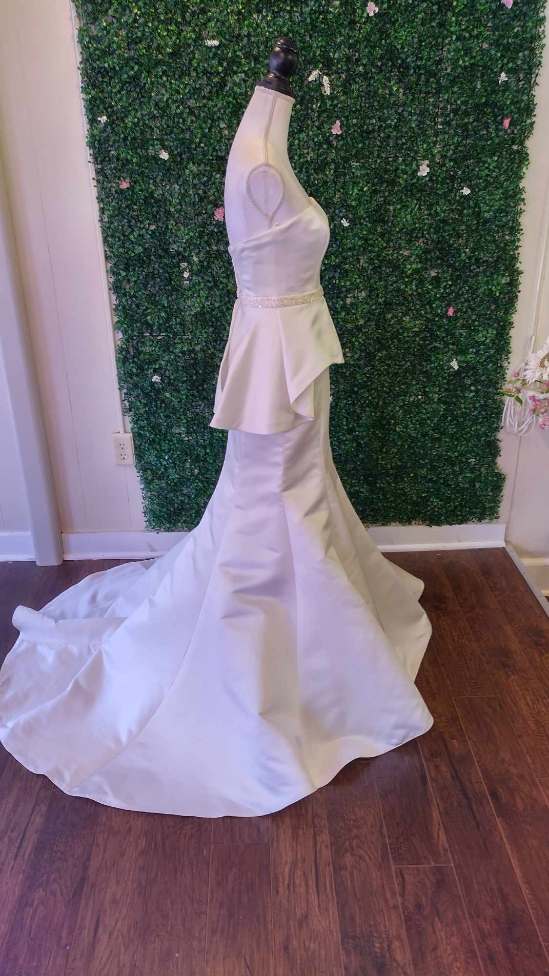 Davids bridal peplum wedding dress