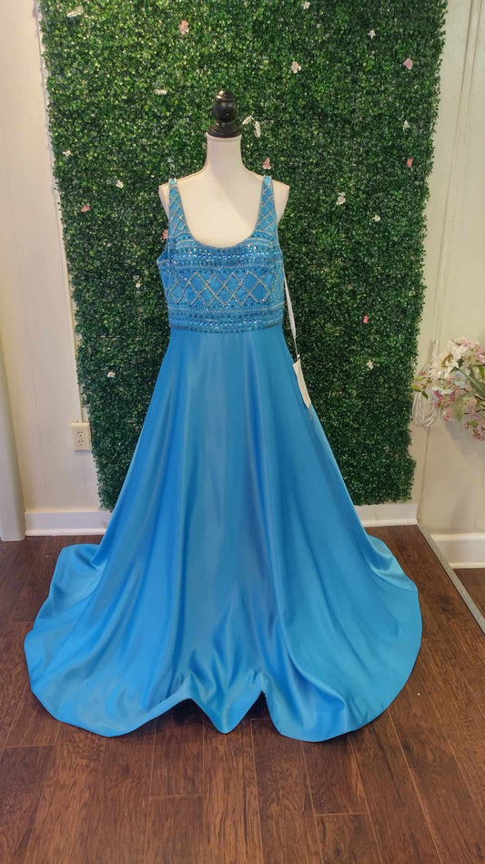 Rachel Allan blue ball gown