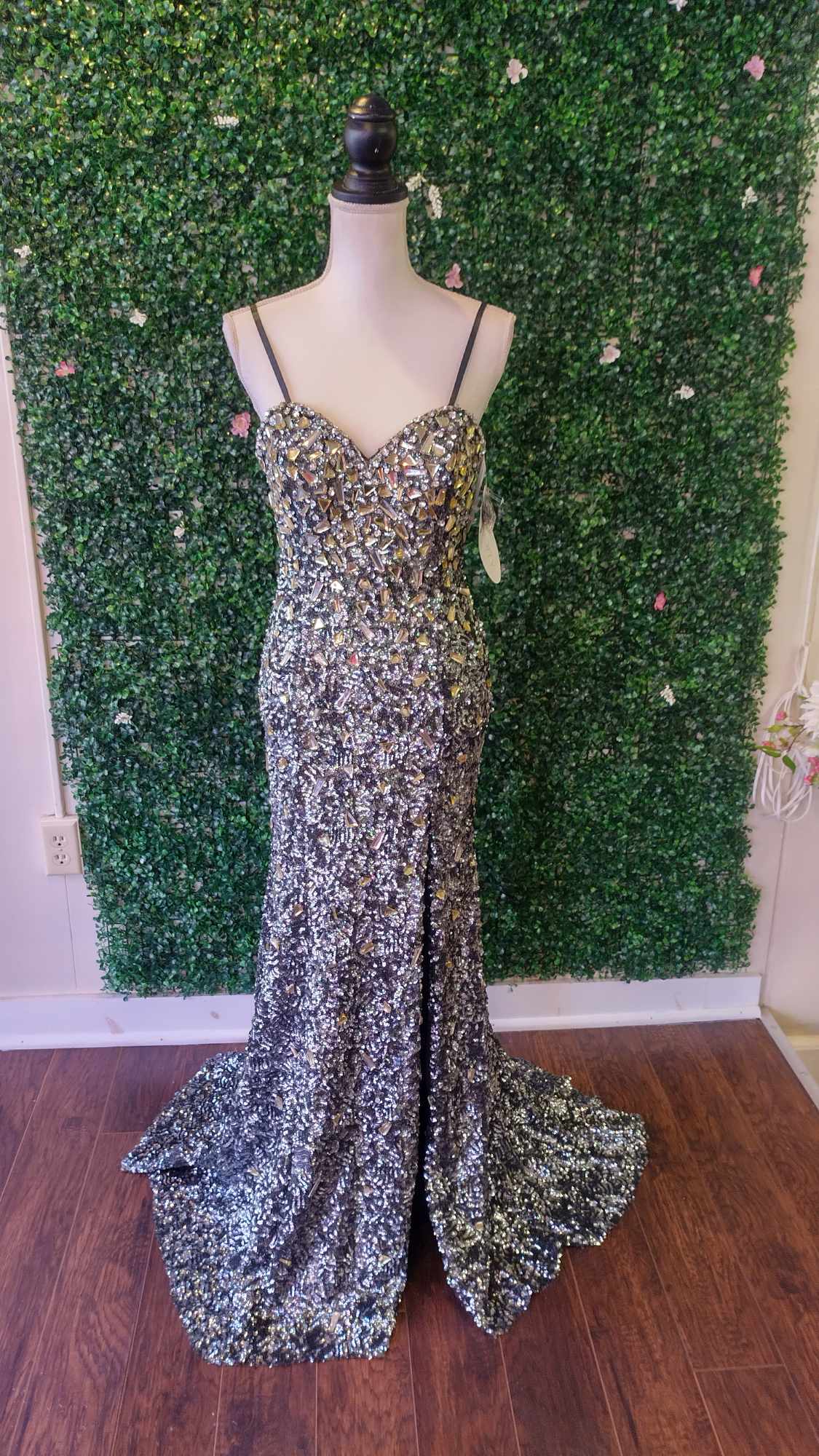 Panoply titanium couture prom dress