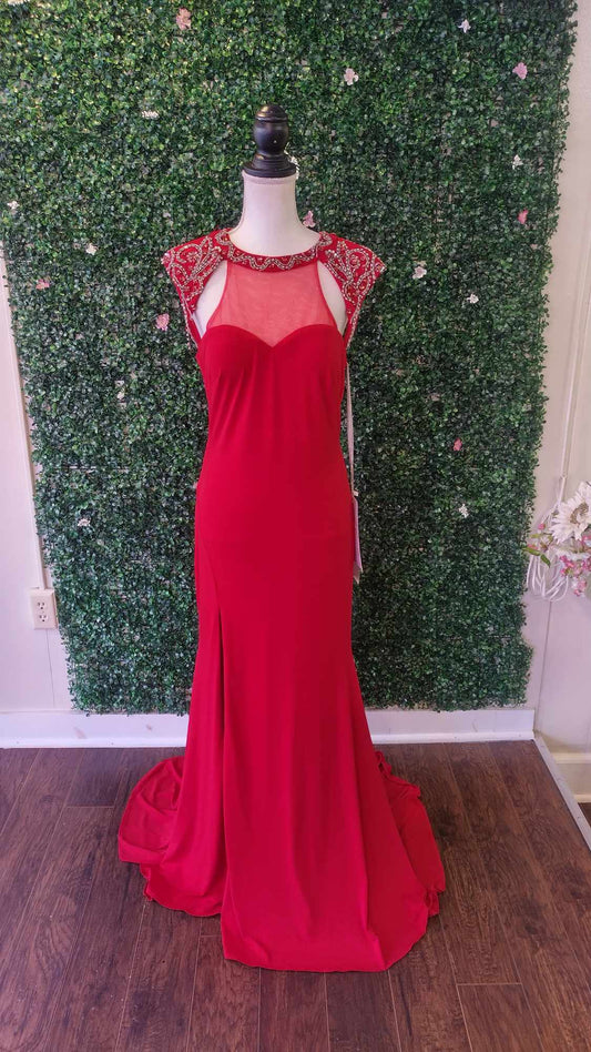 Red Rachel Allan Princess Prom Dress (DISCOUNTED)