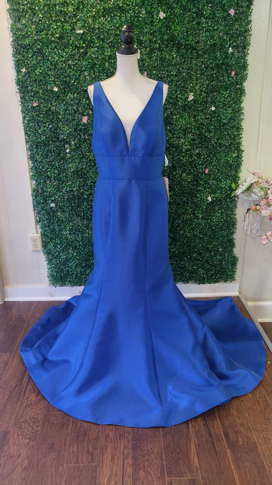 Sherri Hill A-line royal blue mermaid prom dress