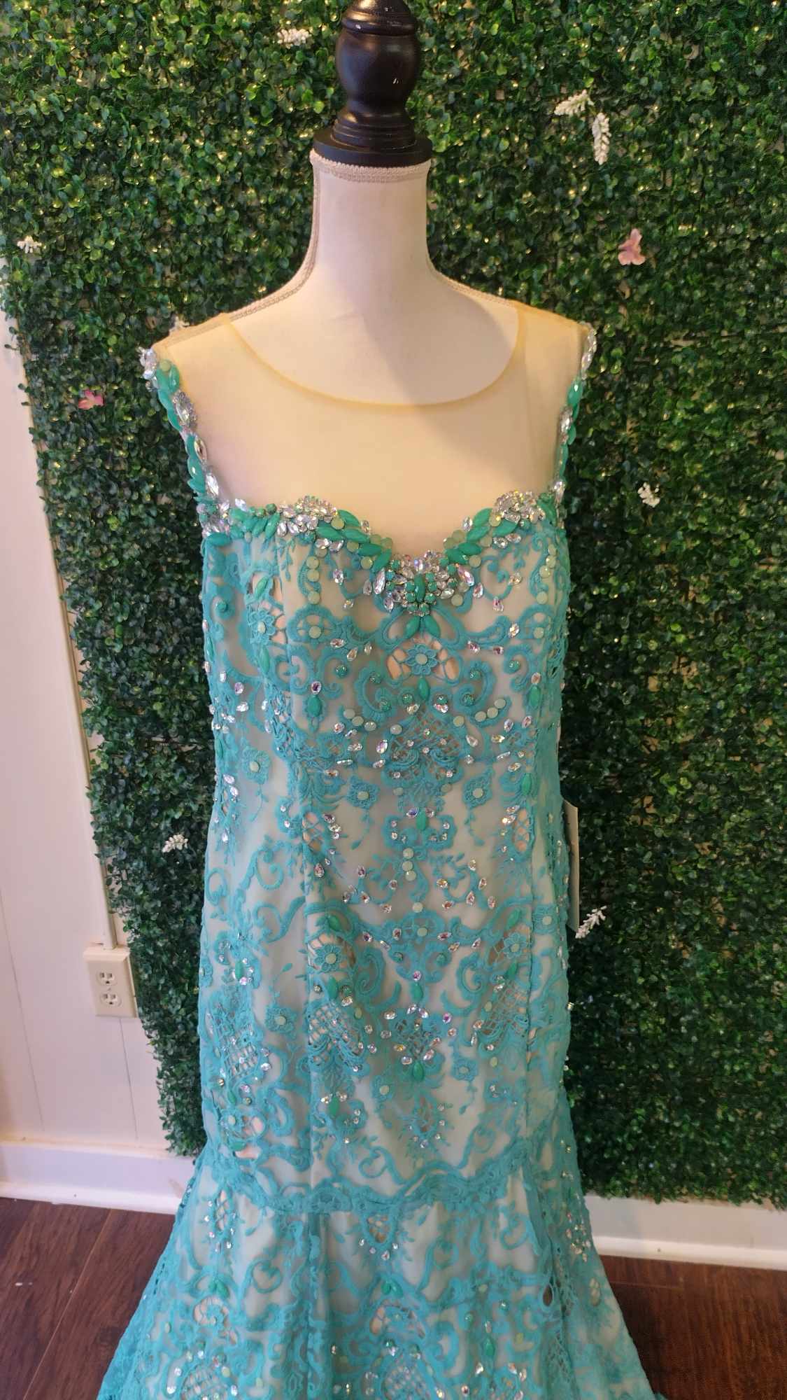 Rachel Allan Aqua mermaid prom dress