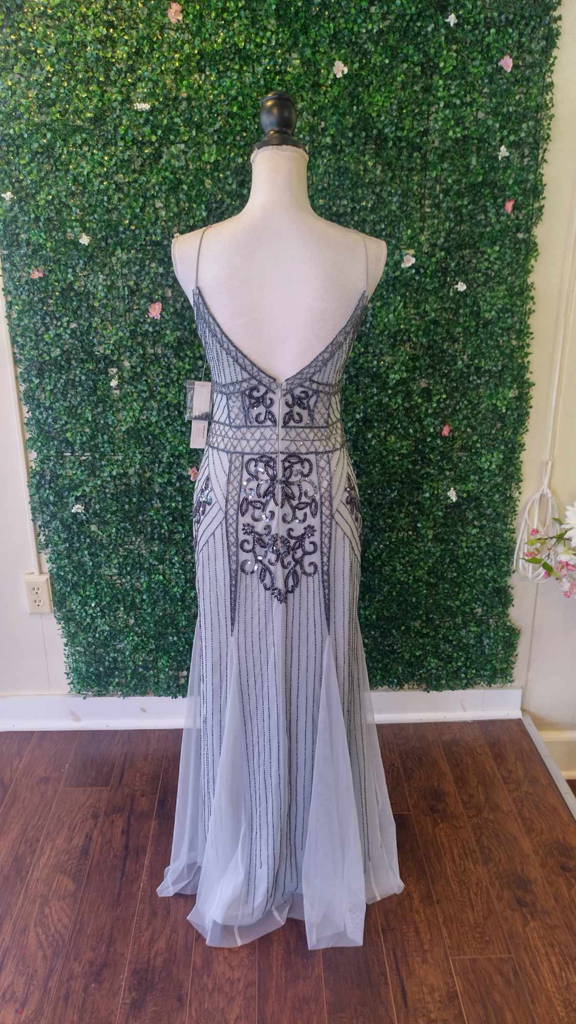 Gray sequin mermaid prom dress