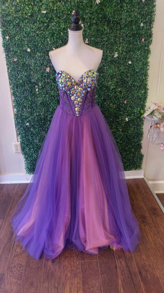 Party time purple sweetheart ball gown