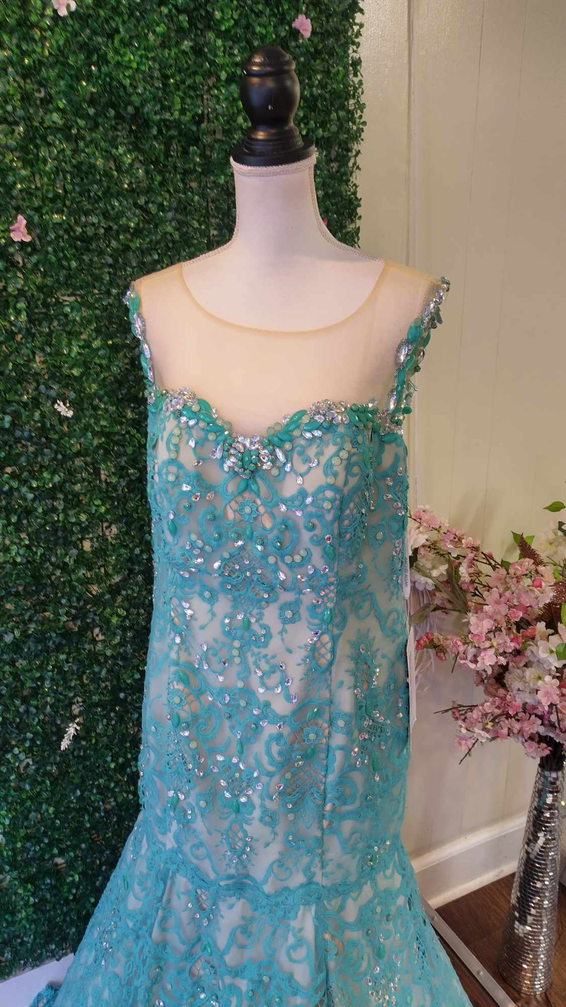 Rachel Allan Aqua mermaid prom dress