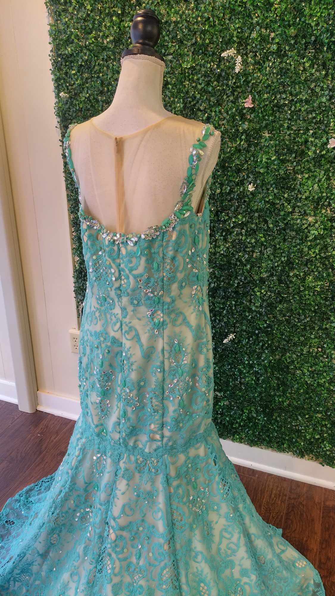 Rachel Allan Aqua mermaid prom dress