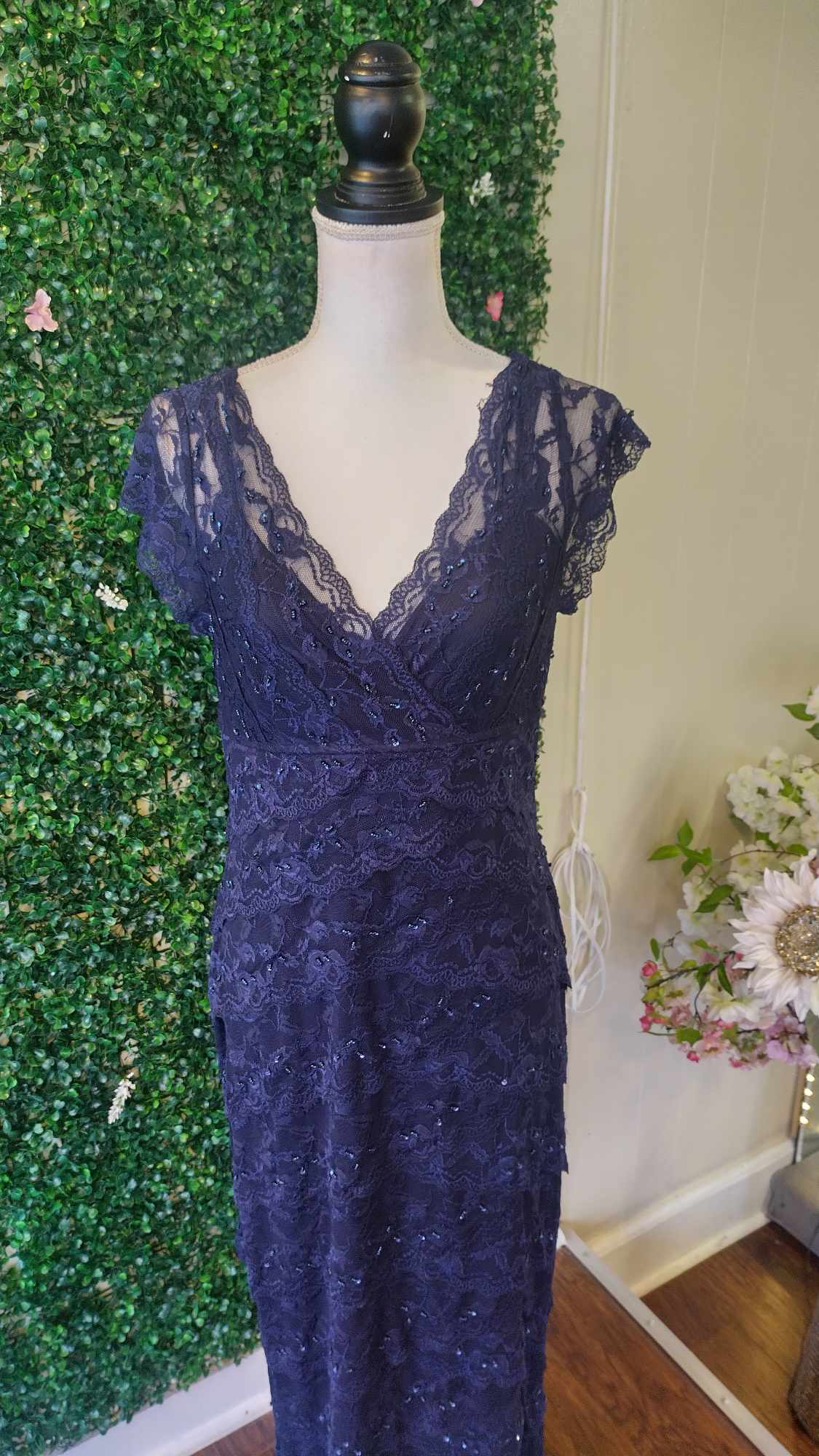 Marina Collection Navy blue lace formal dress