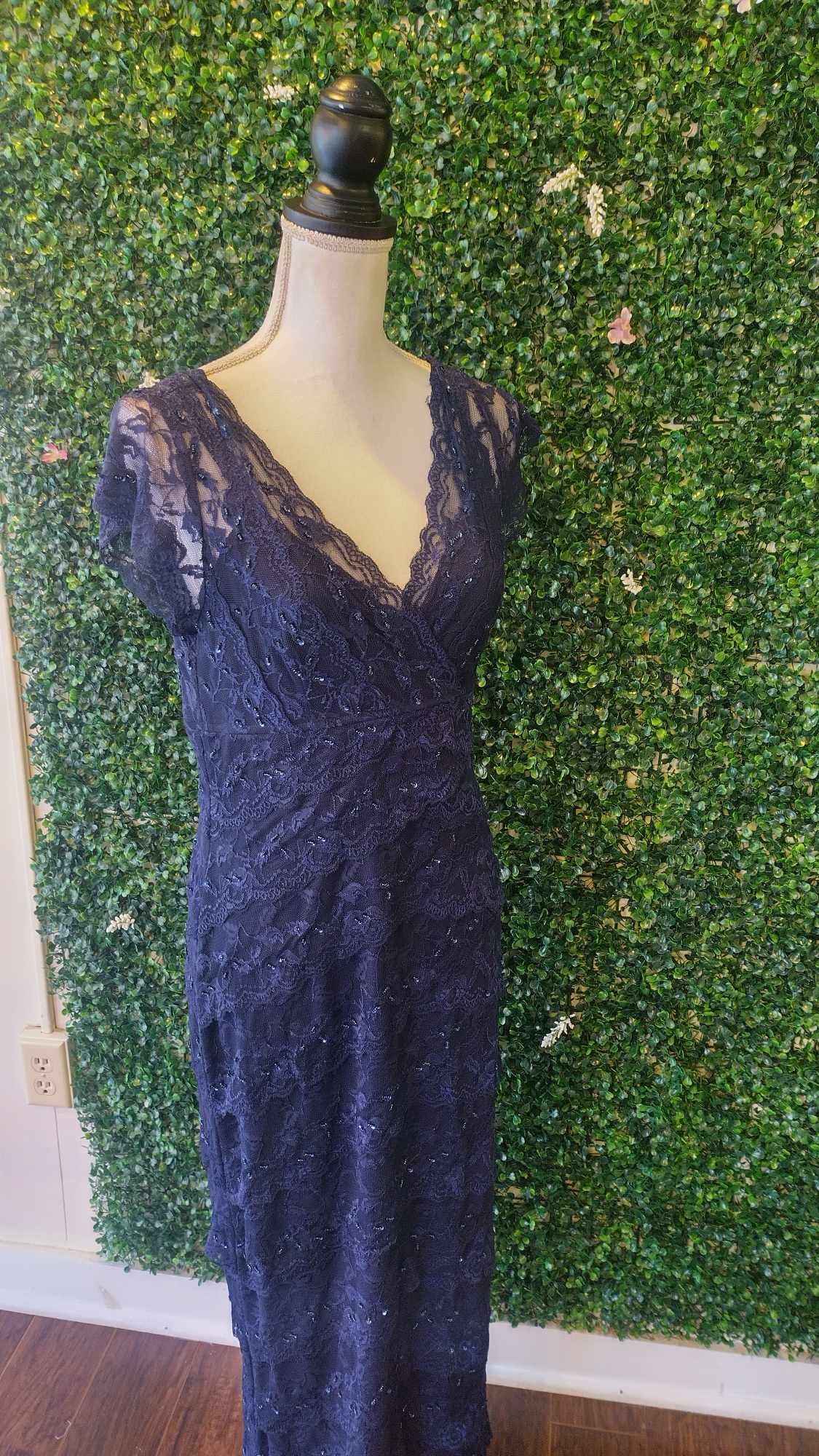 Marina Collection Navy blue lace formal dress