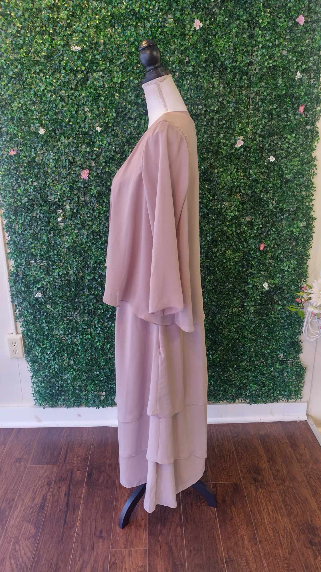 Taupe formal dress with jacket