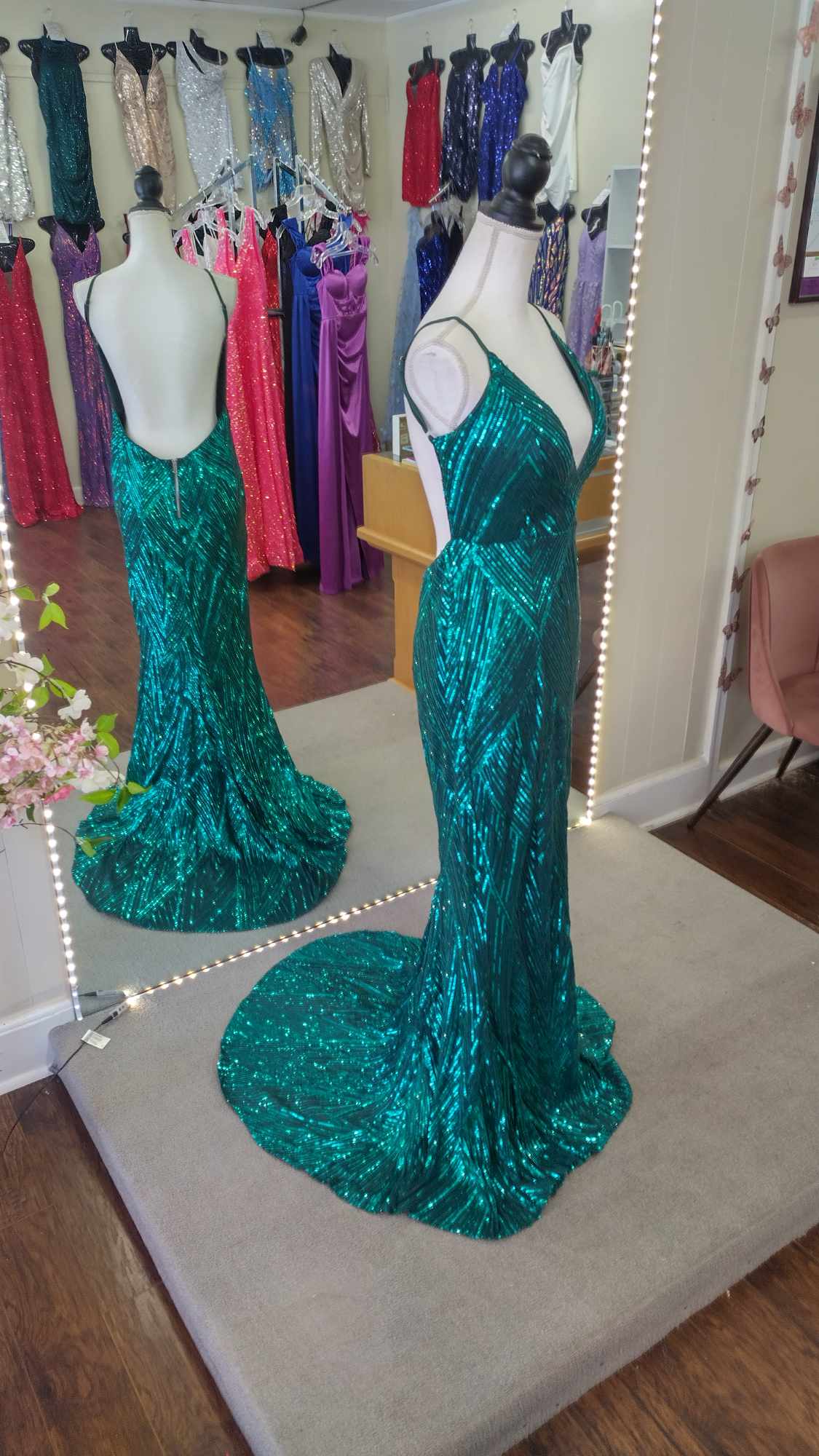 Emerald Green Mermaid Couture Prom Dress