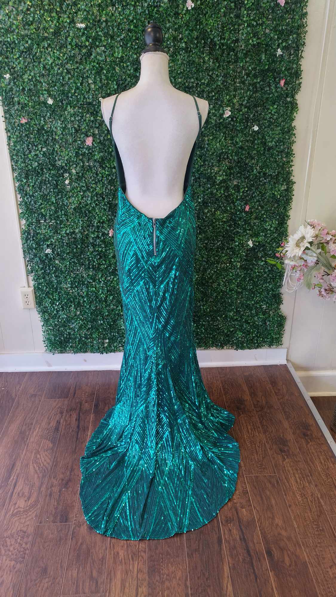 Emerald Green Mermaid Couture Prom Dress