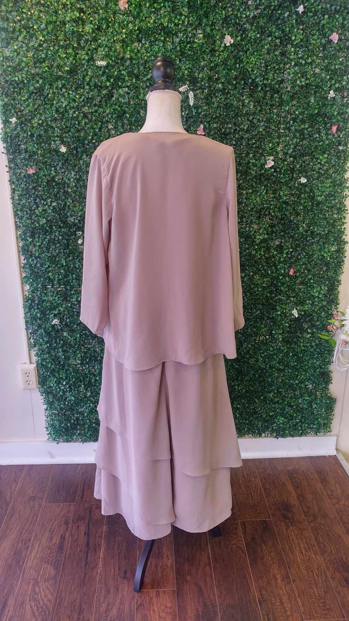 Taupe formal dress with jacket