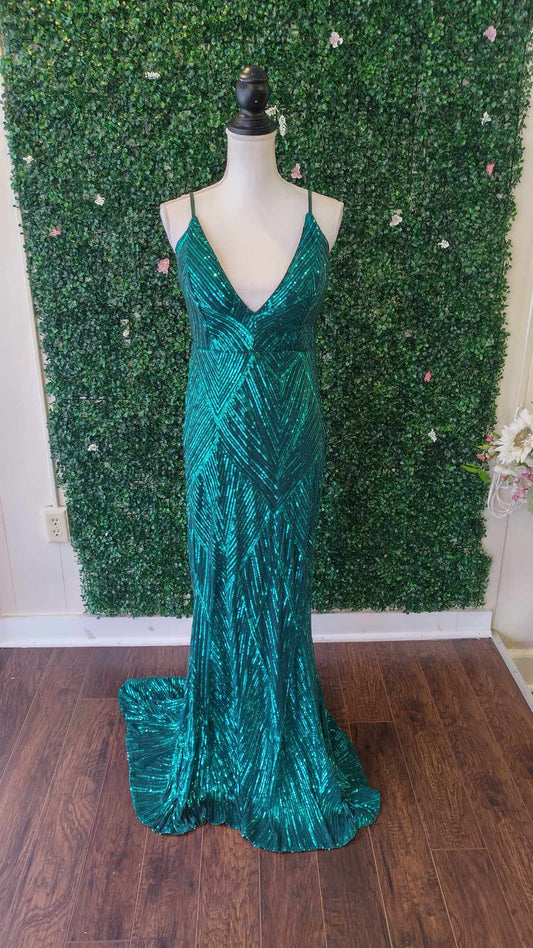 Emerald Green Mermaid Couture Prom Dress