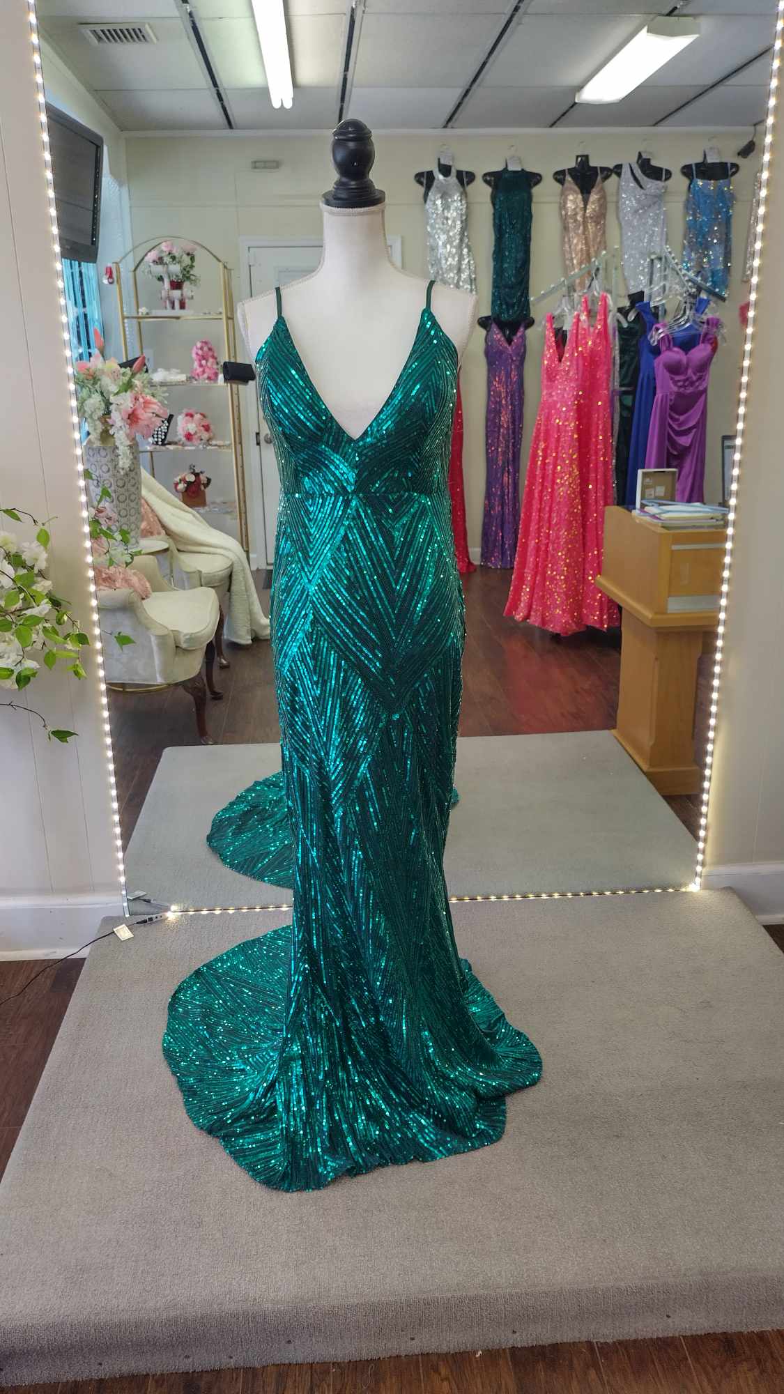 Emerald Green Mermaid Couture Prom Dress