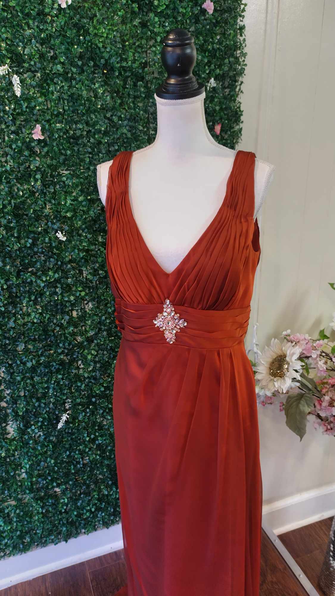 Liz fields burnt orange formal dress