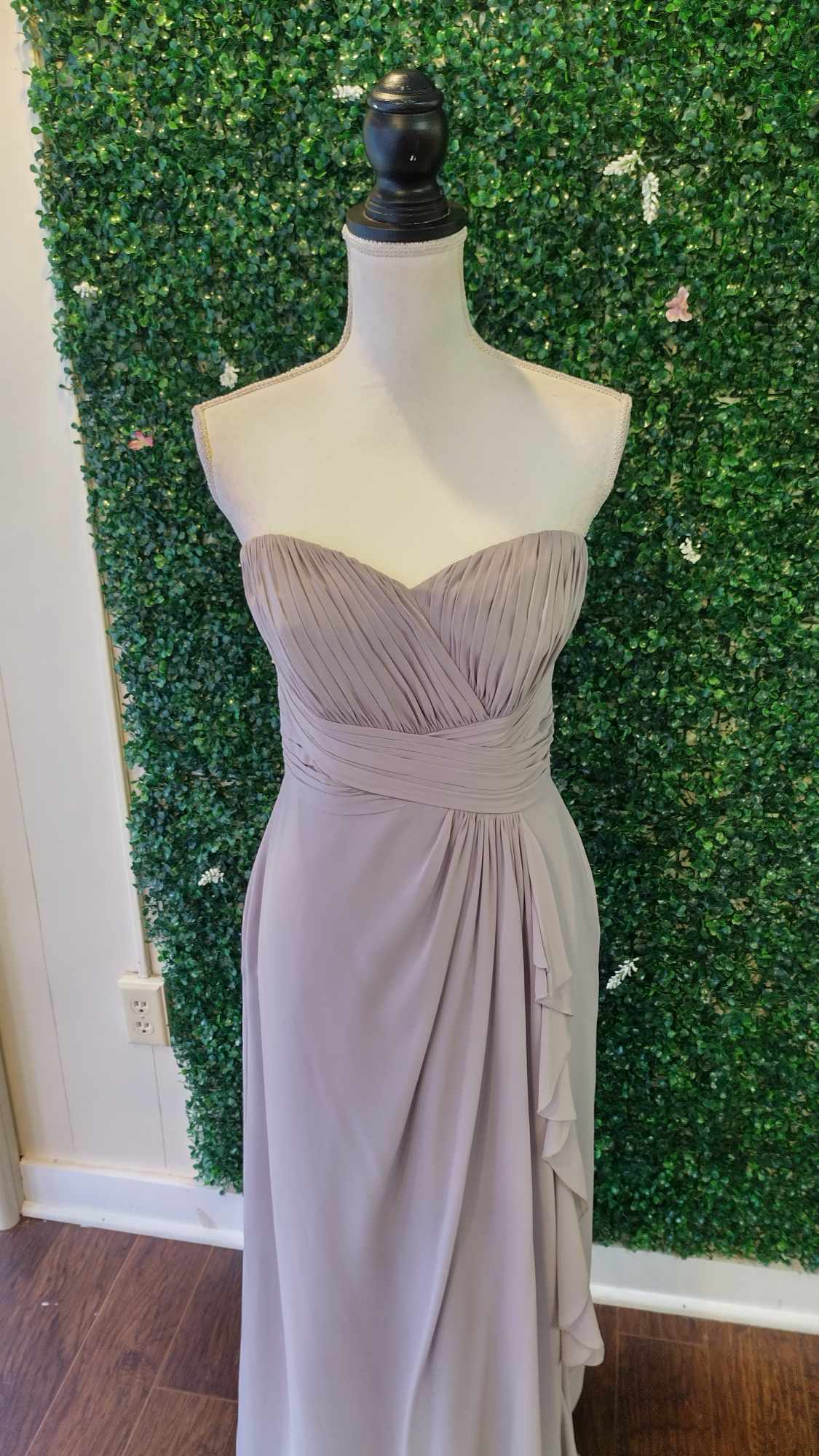 Gray sweetheart chiffon formal dress