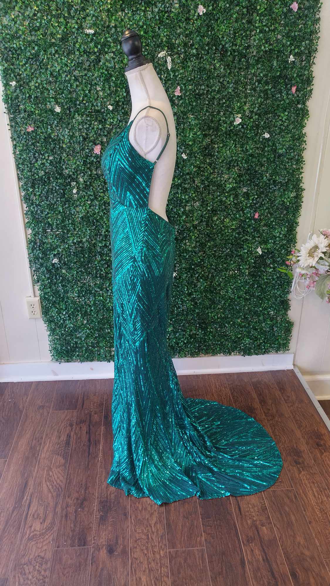 Emerald Green Mermaid Couture Prom Dress