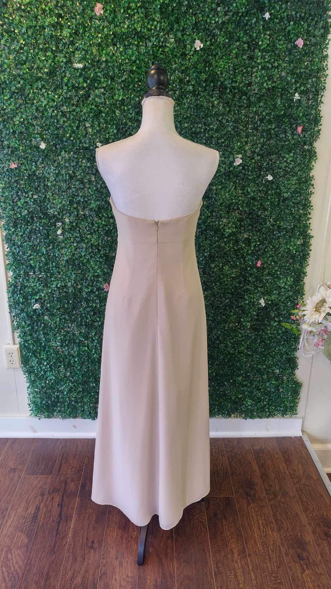 David's bridal beige chiffon formal dress