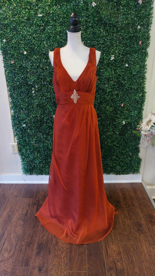 Liz fields burnt orange formal dress