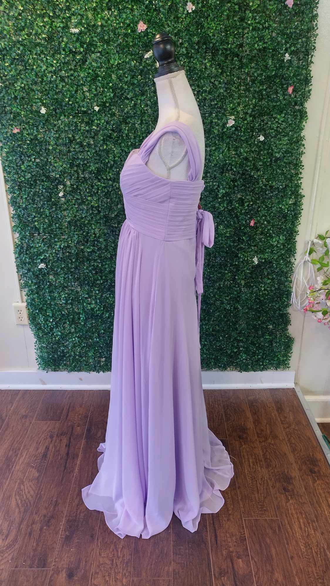 Lavender sweetheart chiffon bridesmaids dress