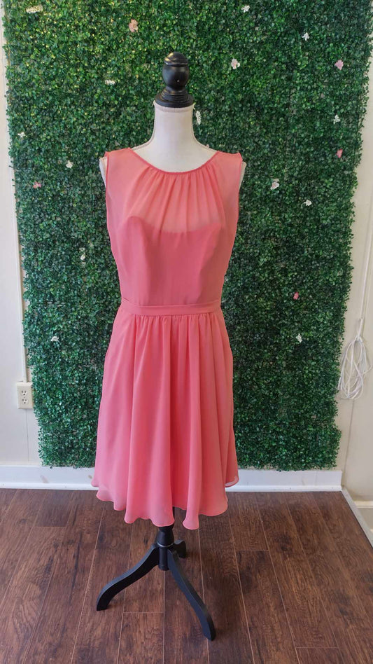 Coral tulip fit and flare dress