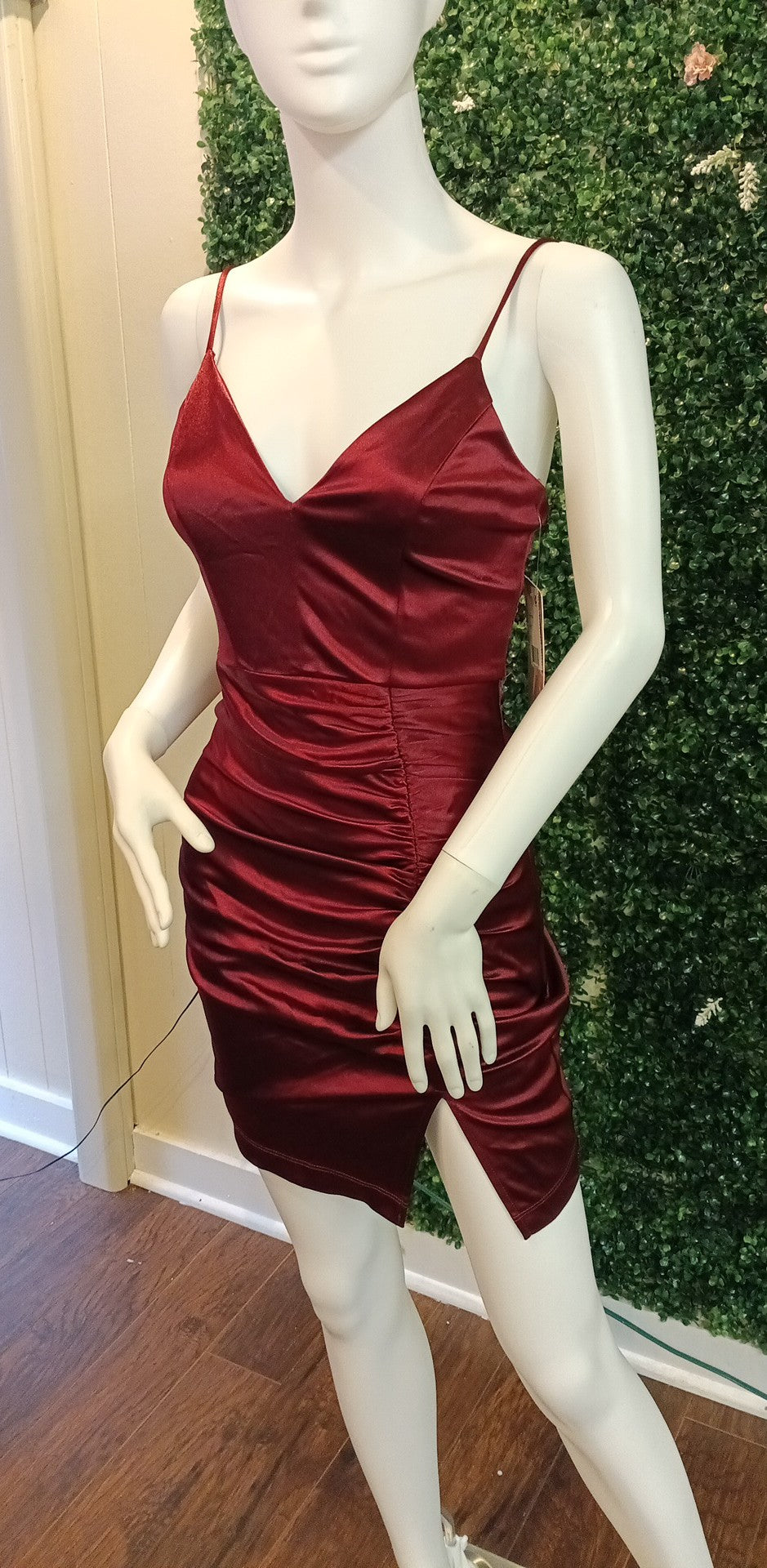 Burgundy Satin Hoco