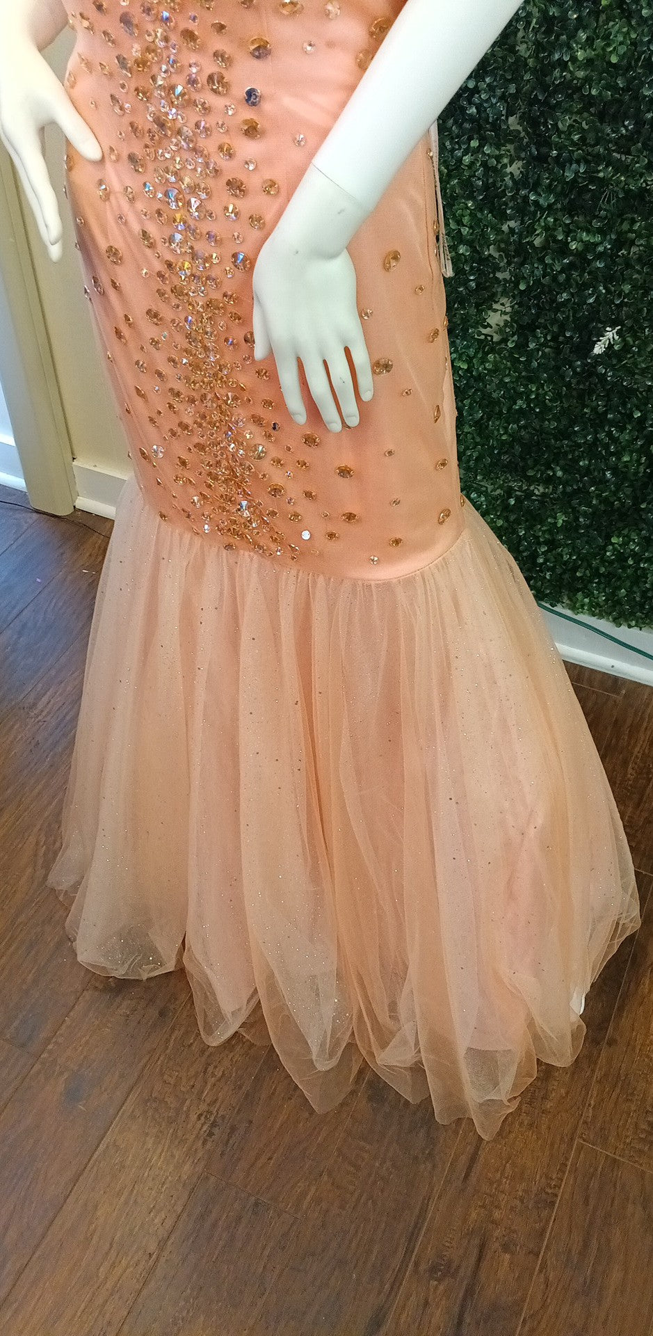 Poly USA medium baby pink prom dress