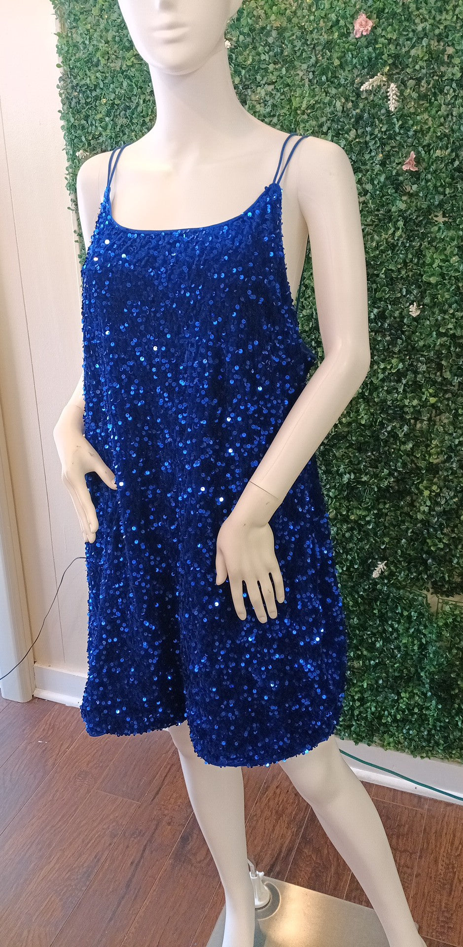 Plus size Royal Blue sequin hoco