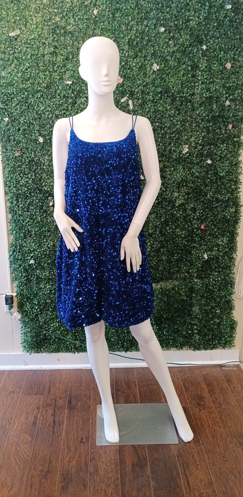 Plus size Royal Blue sequin hoco