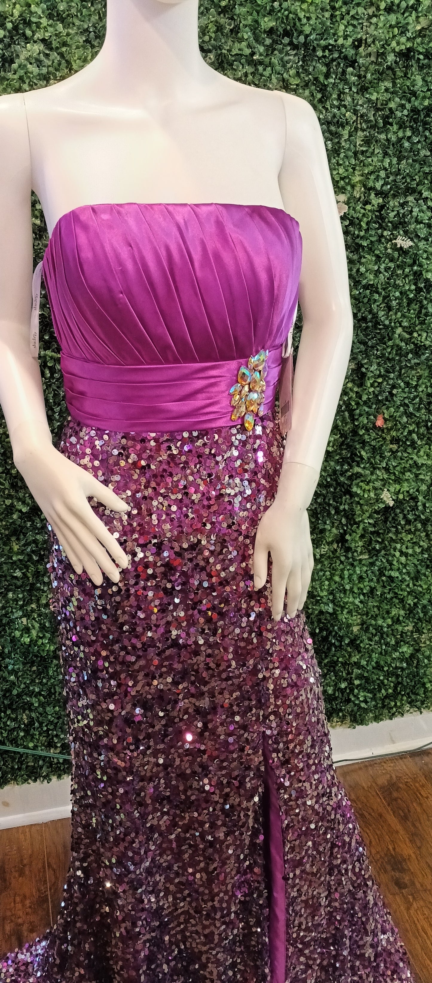 Studio 17 Purple sequin prom dress