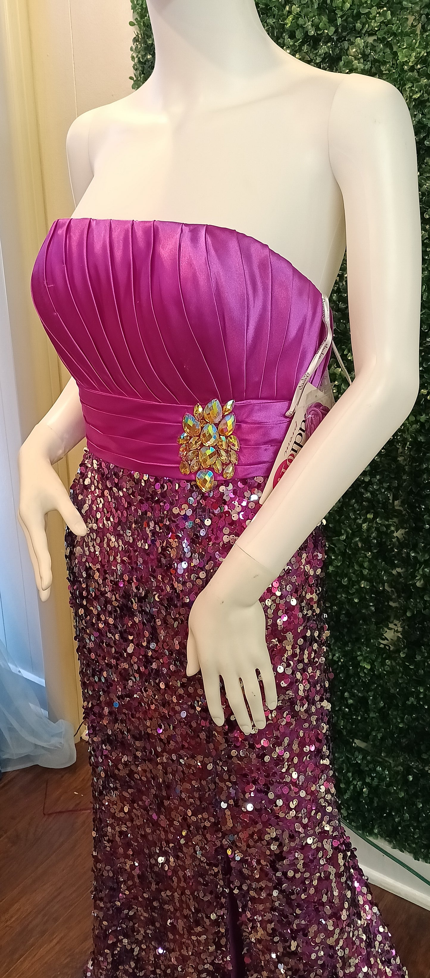 Studio 17 Purple sequin prom dress