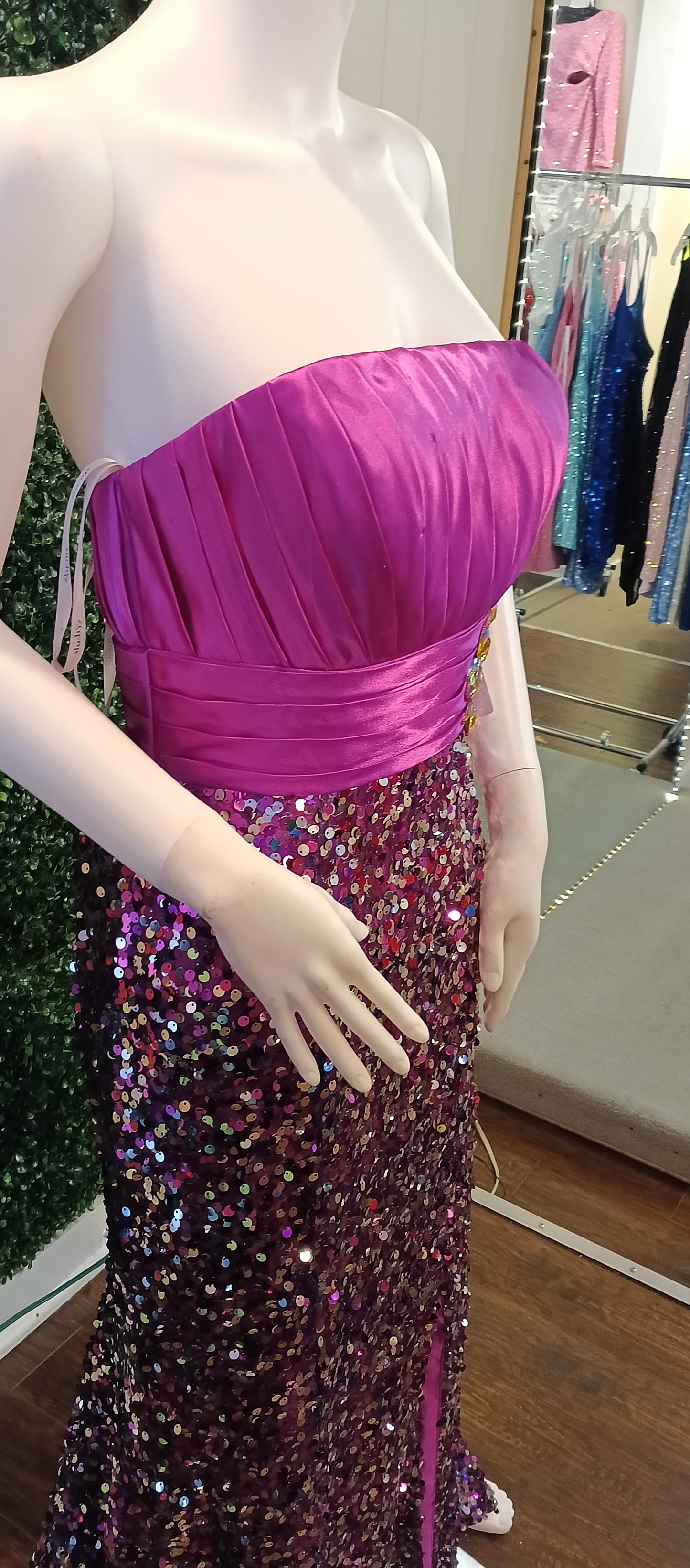 Studio 17 Purple sequin prom dress