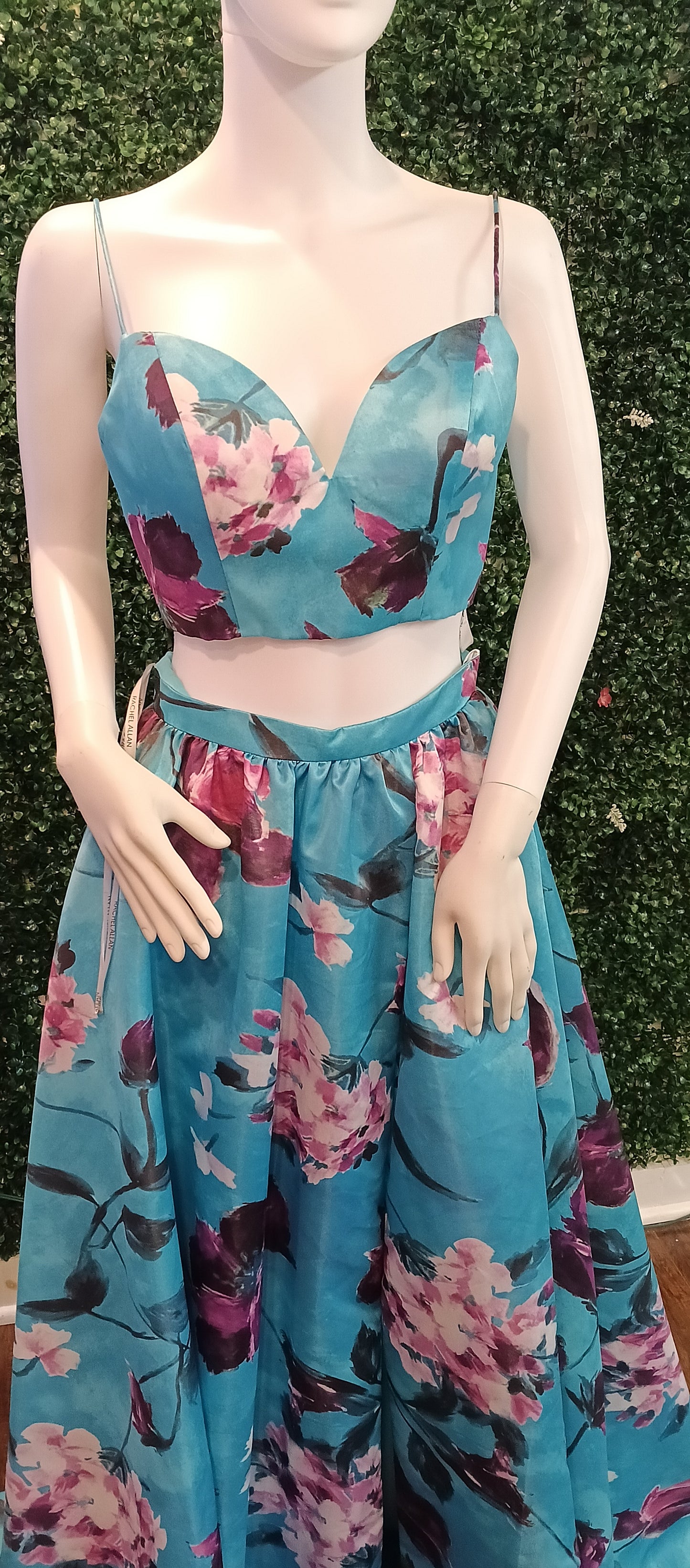 Rachel Allan 2 piece floral prom dress