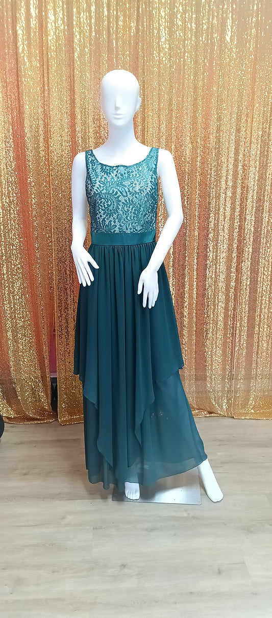 Emerlad Green lace chiffon bridesmaids dress