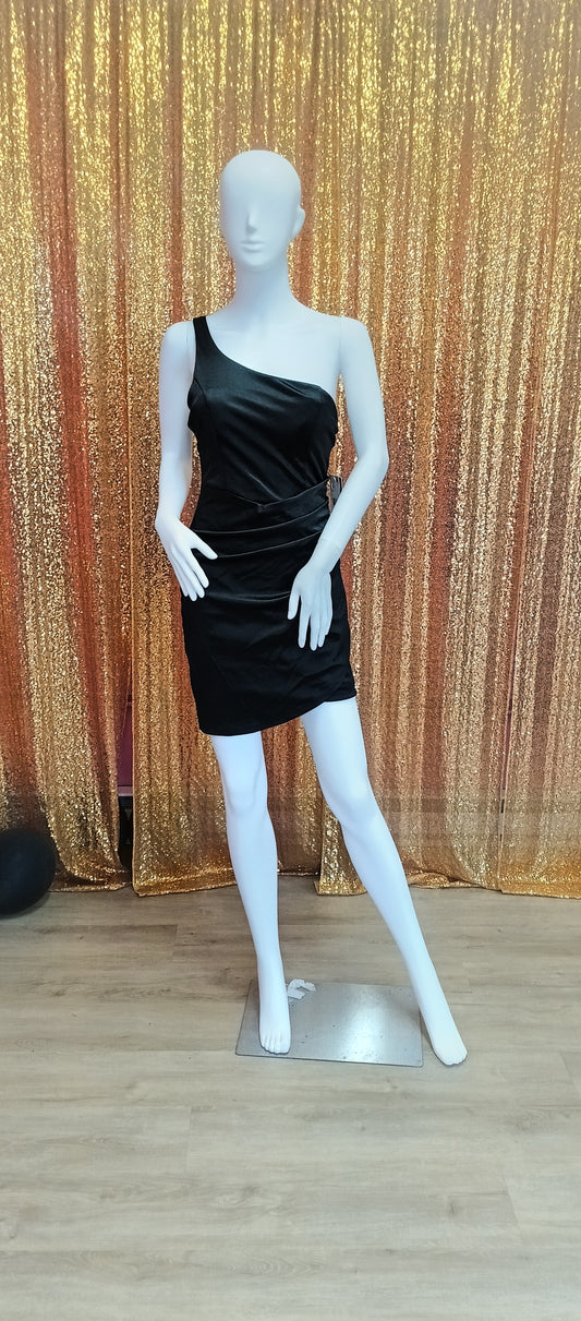Black one shoulder mini