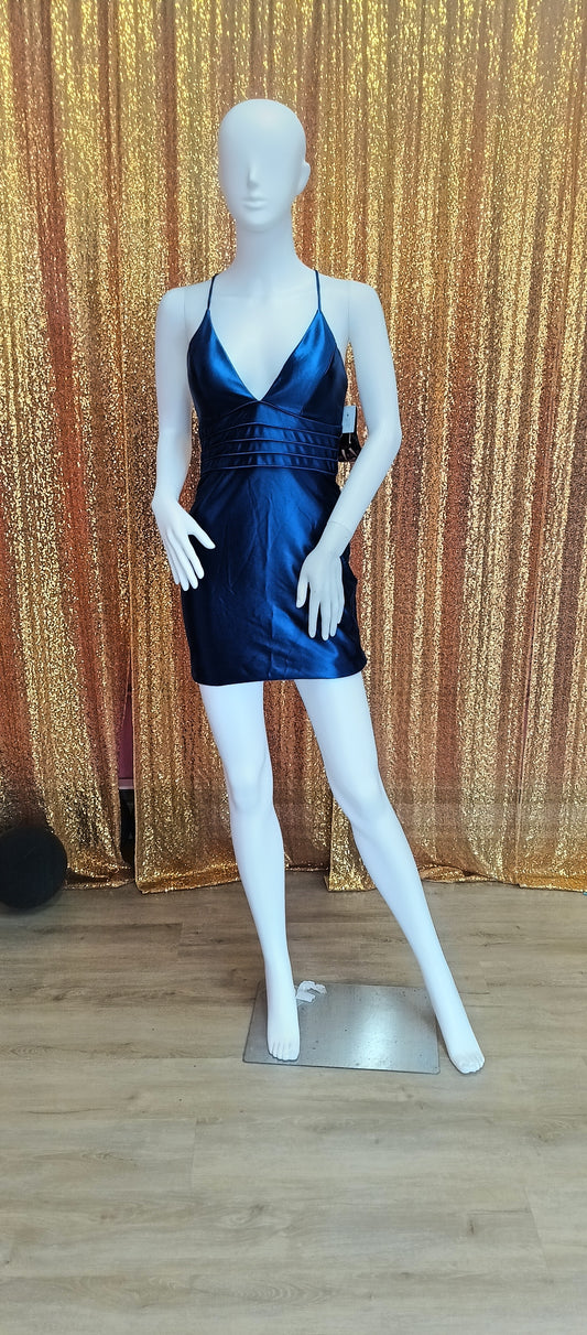 Blondie Notes royal blue mini hoco
