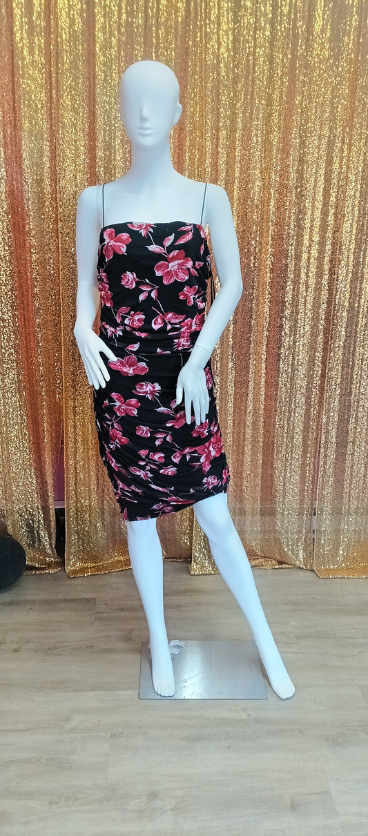 Plus size floral body con mini