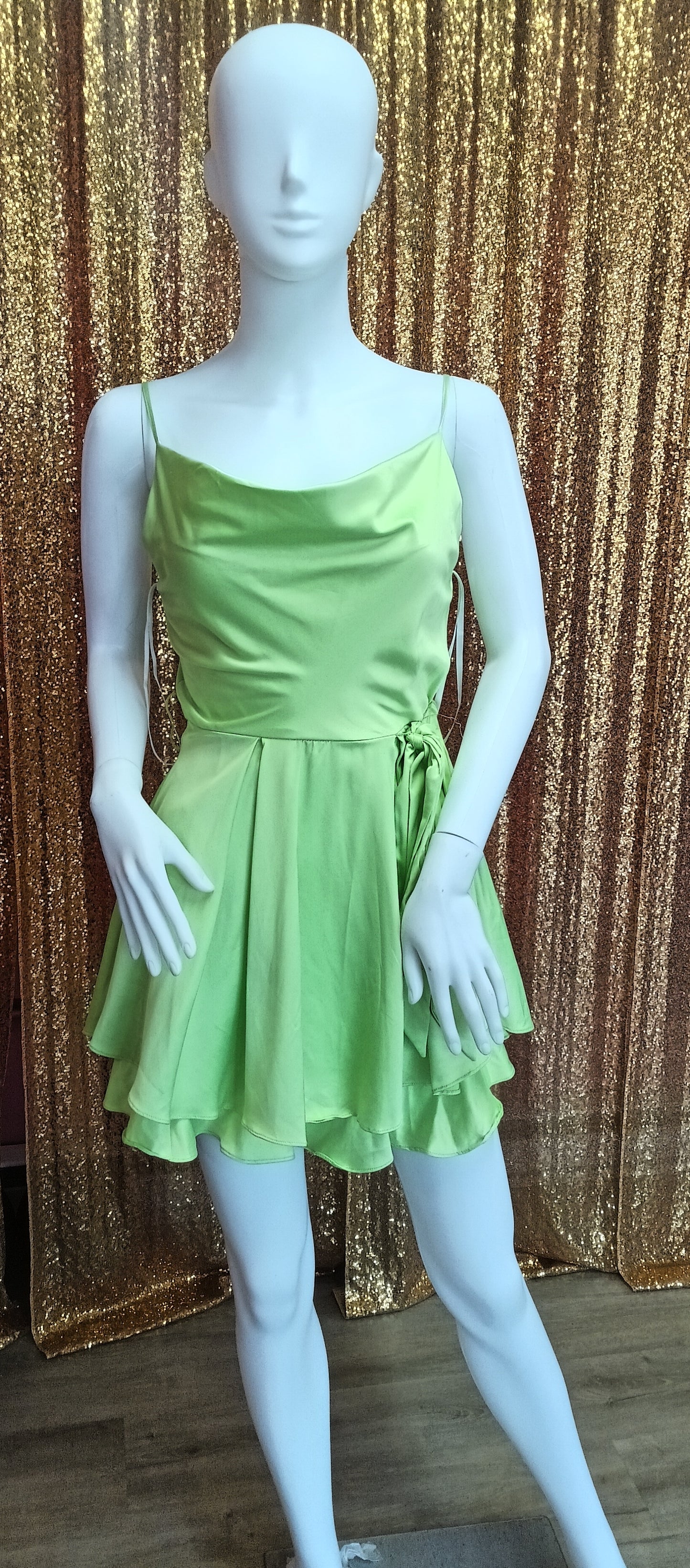 Neon green fit and flare