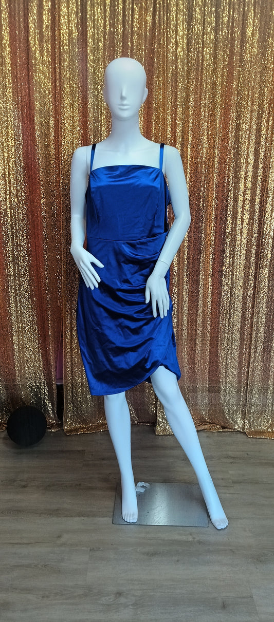 Plus size Royal blue satin hoco