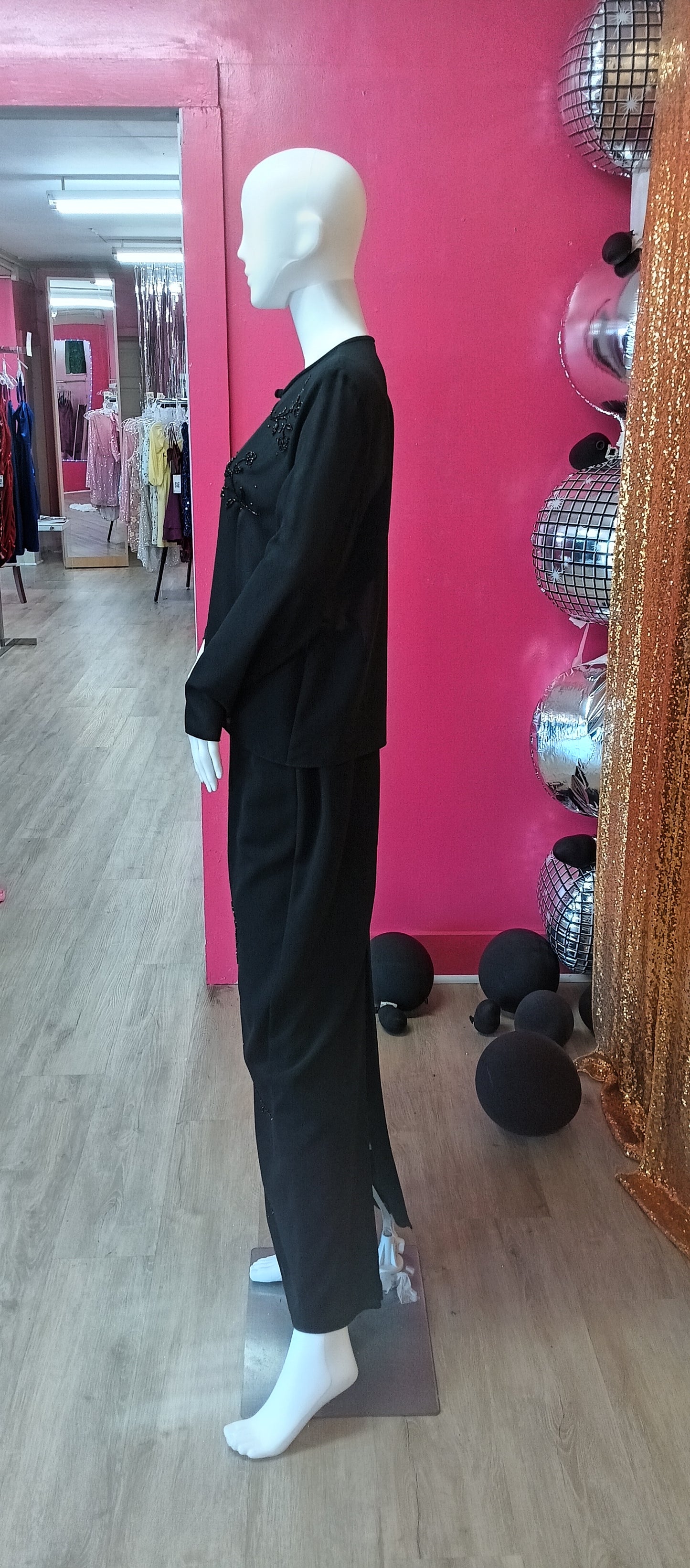 After dark 2 piece black skirt and top