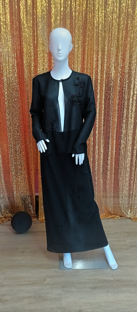 After dark 2 piece black skirt and top