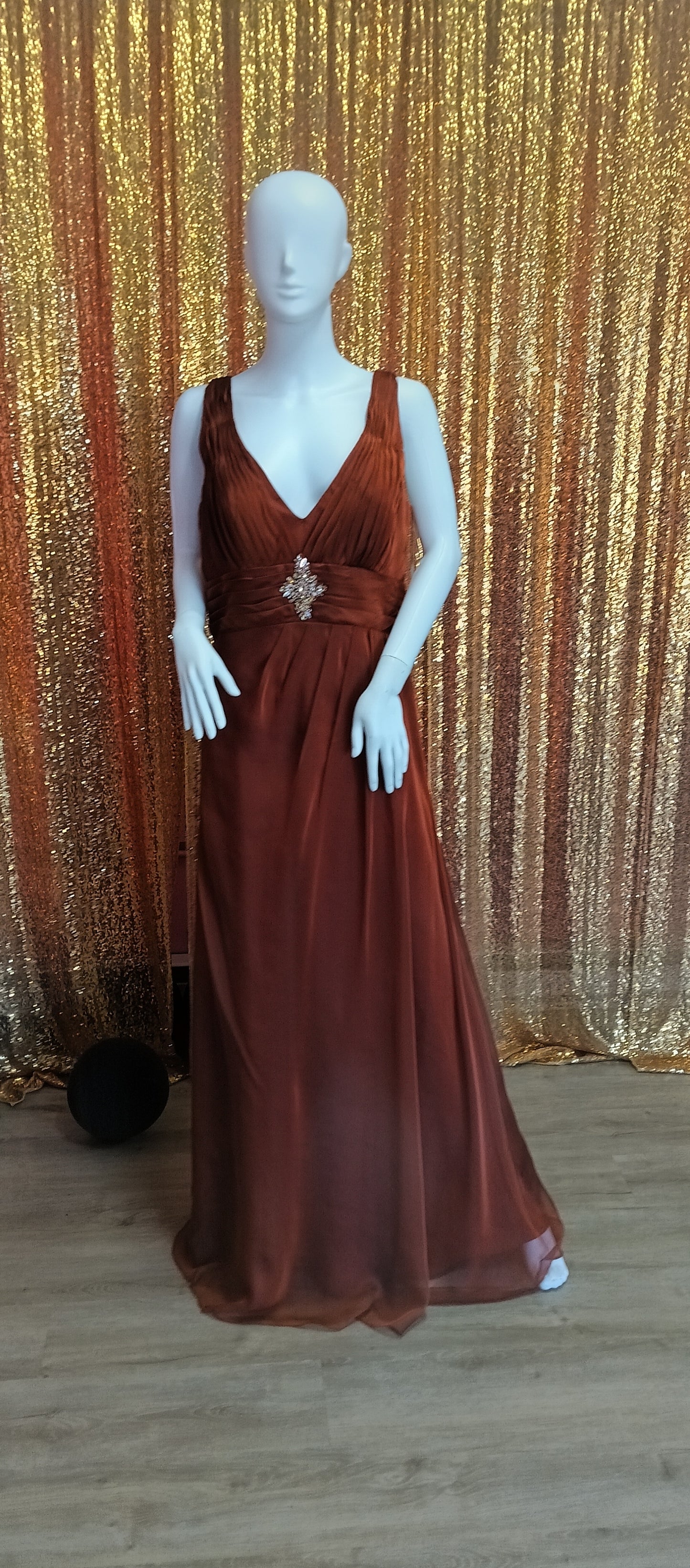 Liz fields burnt orange formal dress