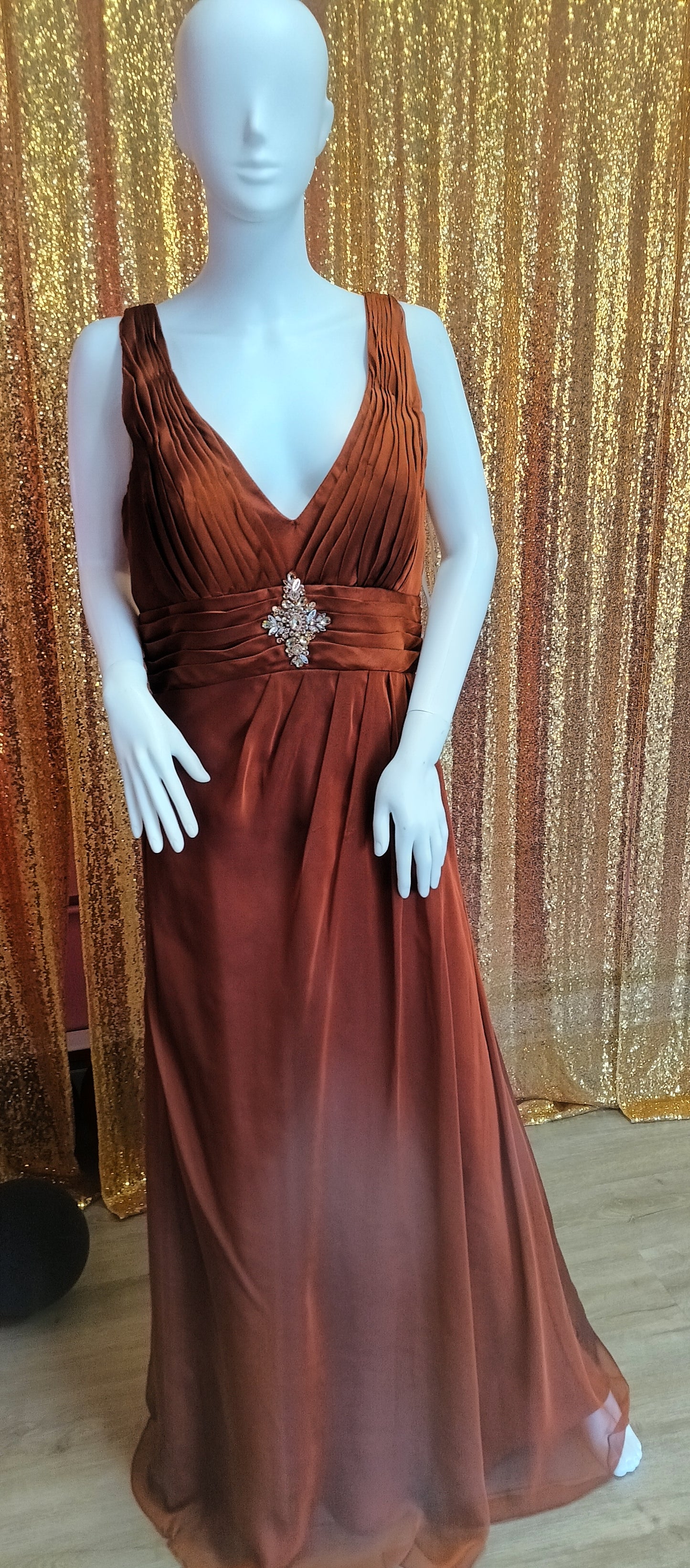 Liz fields burnt orange formal dress