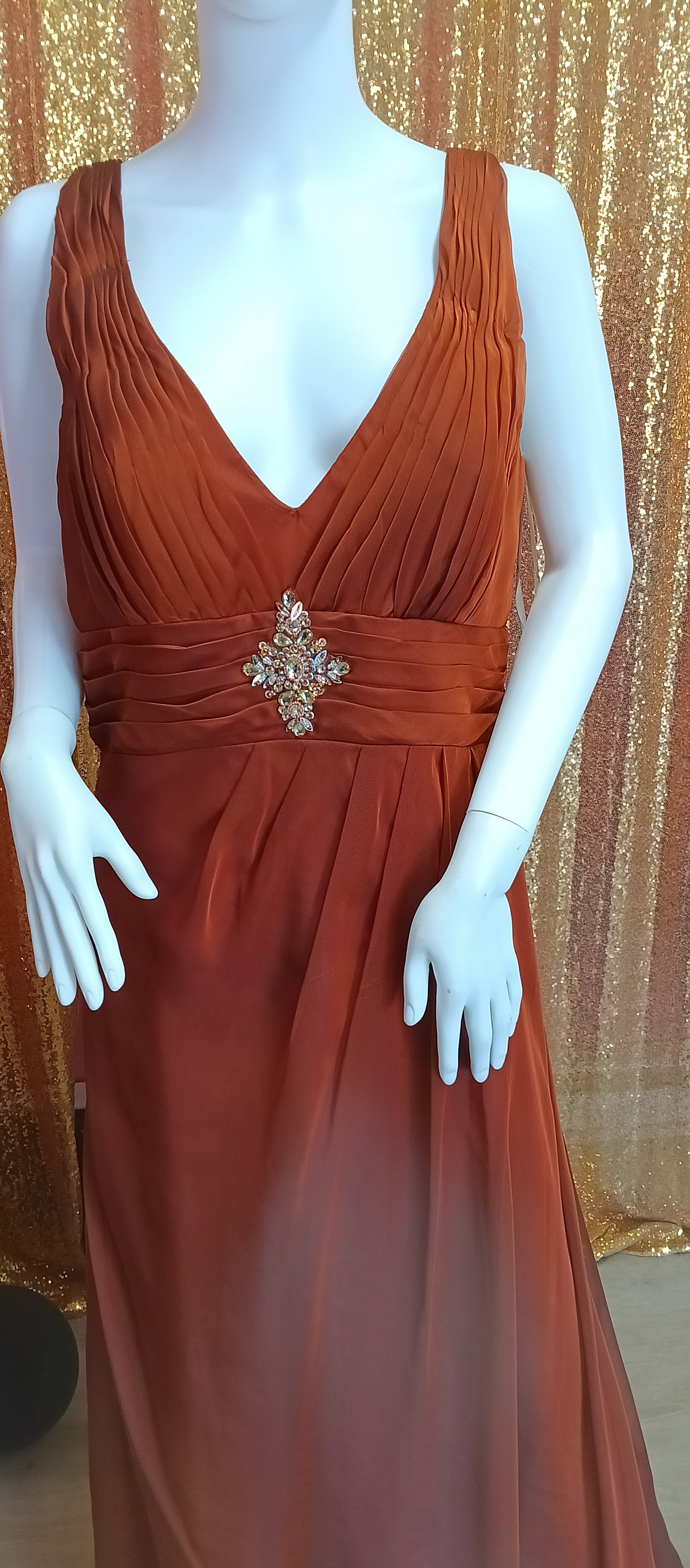 Liz fields burnt orange formal dress
